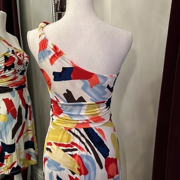 BCBGMaxAzria One Shoulder Print Mini Dress Size Small - Picture 6 of 12